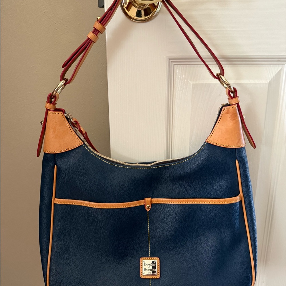 Dooney & Bourke Navy and Tan Shoulder Bag